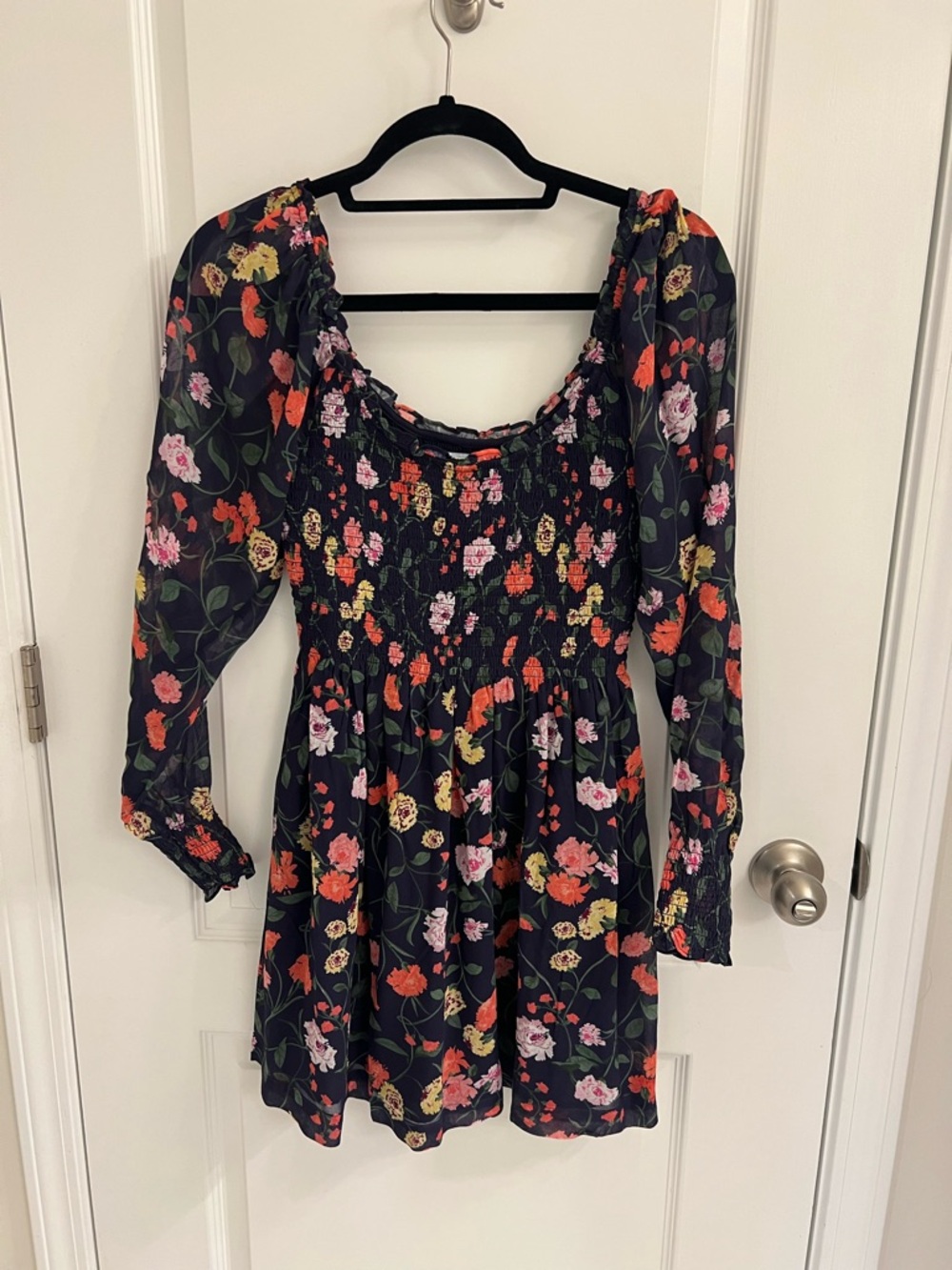 Hill House Navy Floral Smocked Nap Dress - Picture 3 of 3